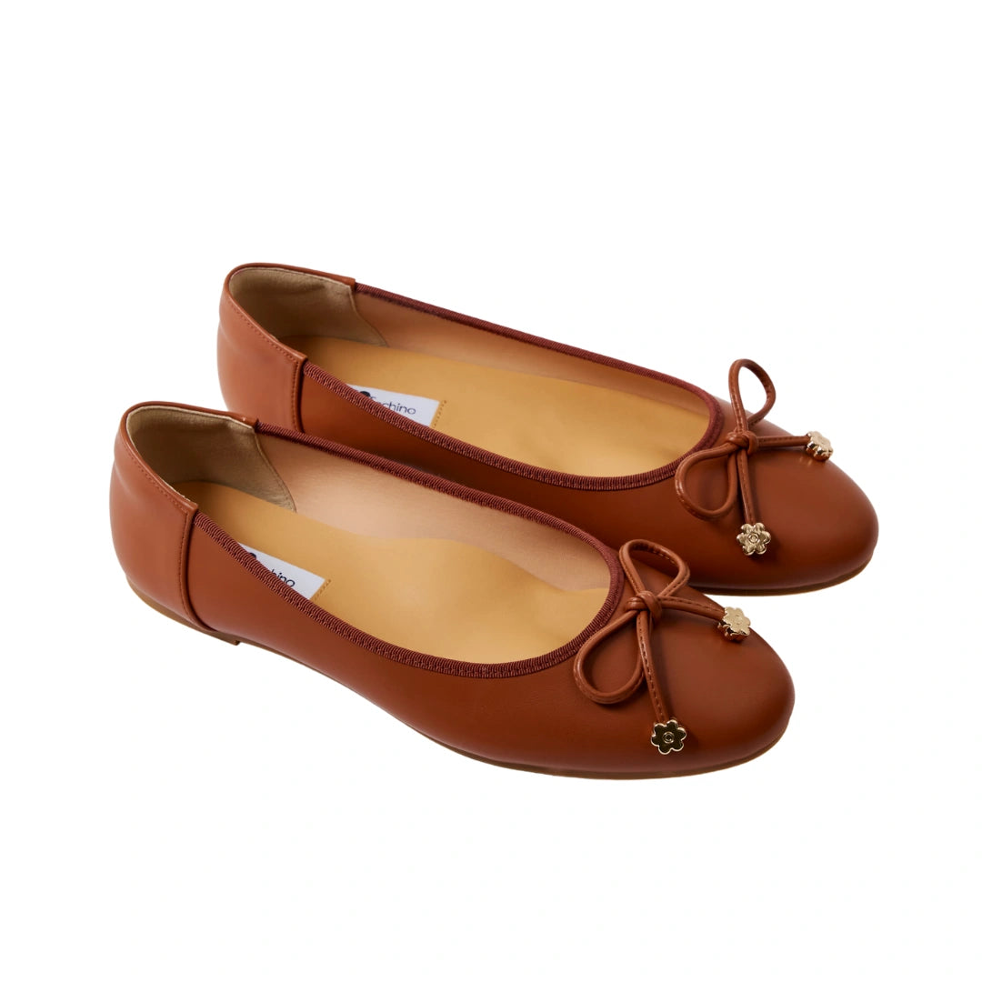 Classic Ballerina Flats in Camel Brown – Machino