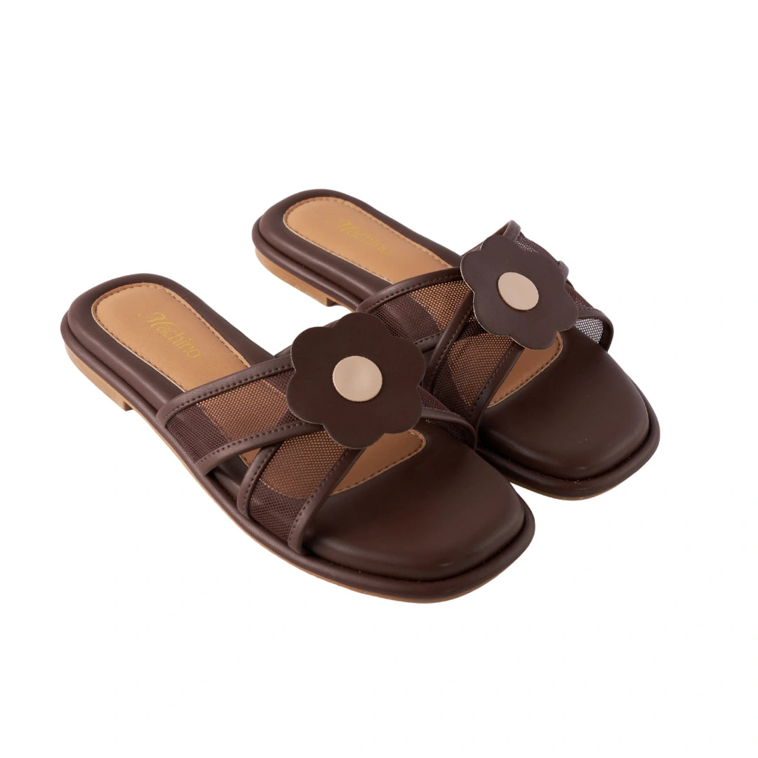Hana Cross Sandals in Mesh Espresso – Machino