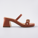Blossom Block Heels in Hana Espresso