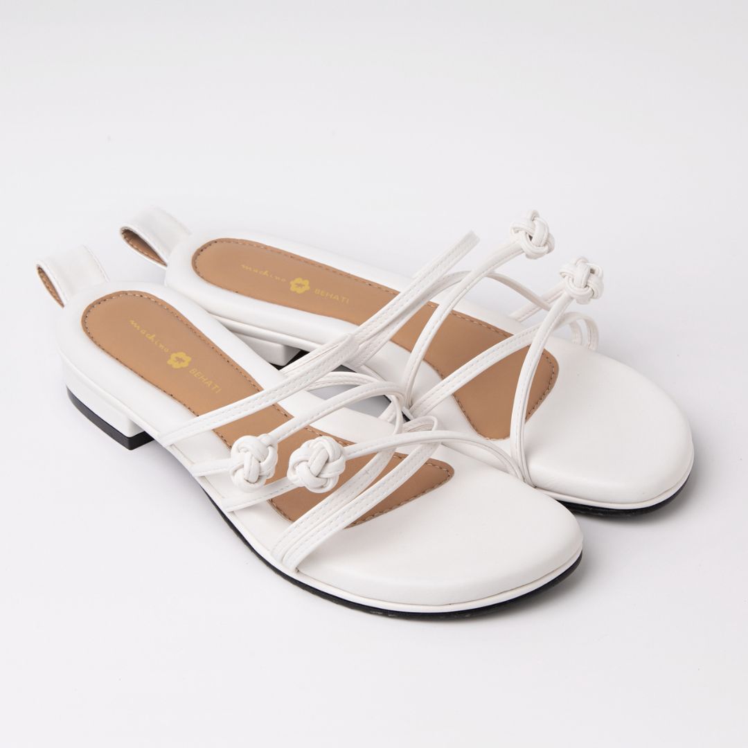 Double Chinese Knot Flats (White Leather) – Machino Group Sdn Bhd 1549199D