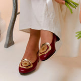 Bloom Ballerina Flats in Hana Maroon and Gold