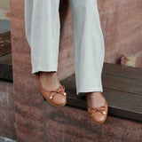 Classic Ballerina Flats in Camel Brown