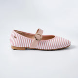 Crema Stripe Flats in Pink