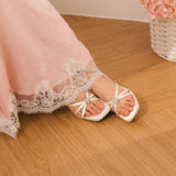Diana Heels in Hana Jewel Ivory Satin