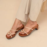 Hana OG Heels in Beige & Brown