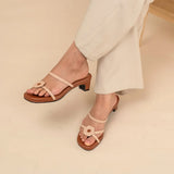 Hana OG Heels in Beige & Brown
