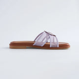 Hana Cross Sandals in Mesh Purple