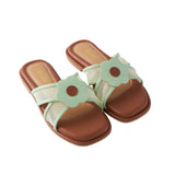 Hana Cross Sandals in Mesh Sage Green