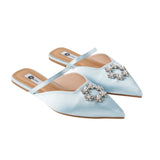 Hana Flats Mules in Jewel Baby Blue (Offline Exclusive)