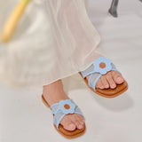 Hana Cross Sandals in Mesh Blue