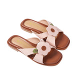 Harie Flats in Dusty Pink & Brown