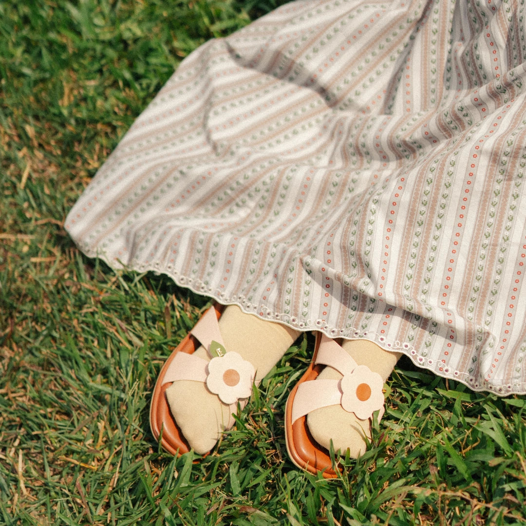 Harie Flats in Dusty Pink & Brown